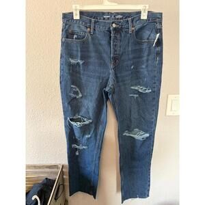 NWT Old Navy High-Rise Slouchy Straight size 14 Tall. 29in inseam. Button fly